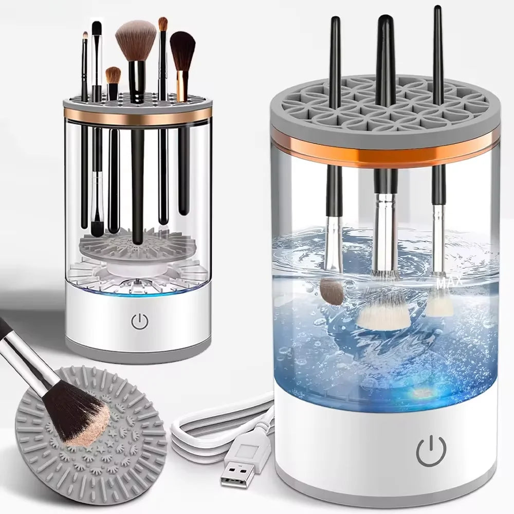 ✨ Limpiador Eléctrico Portátil para Brochas de Maquillaje – Limpieza Profunda y Secado Rápido ✨